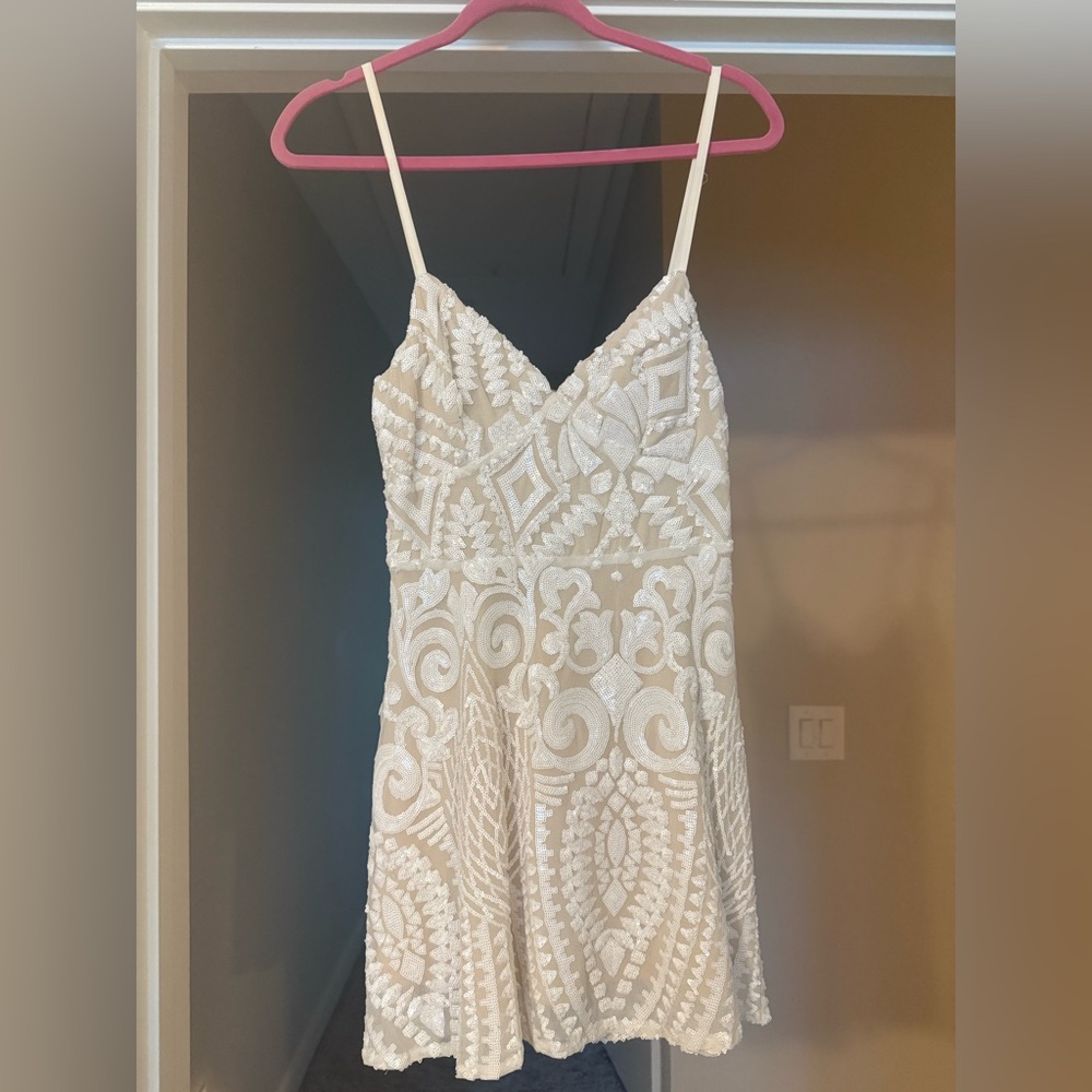 Super down sequined mini dress